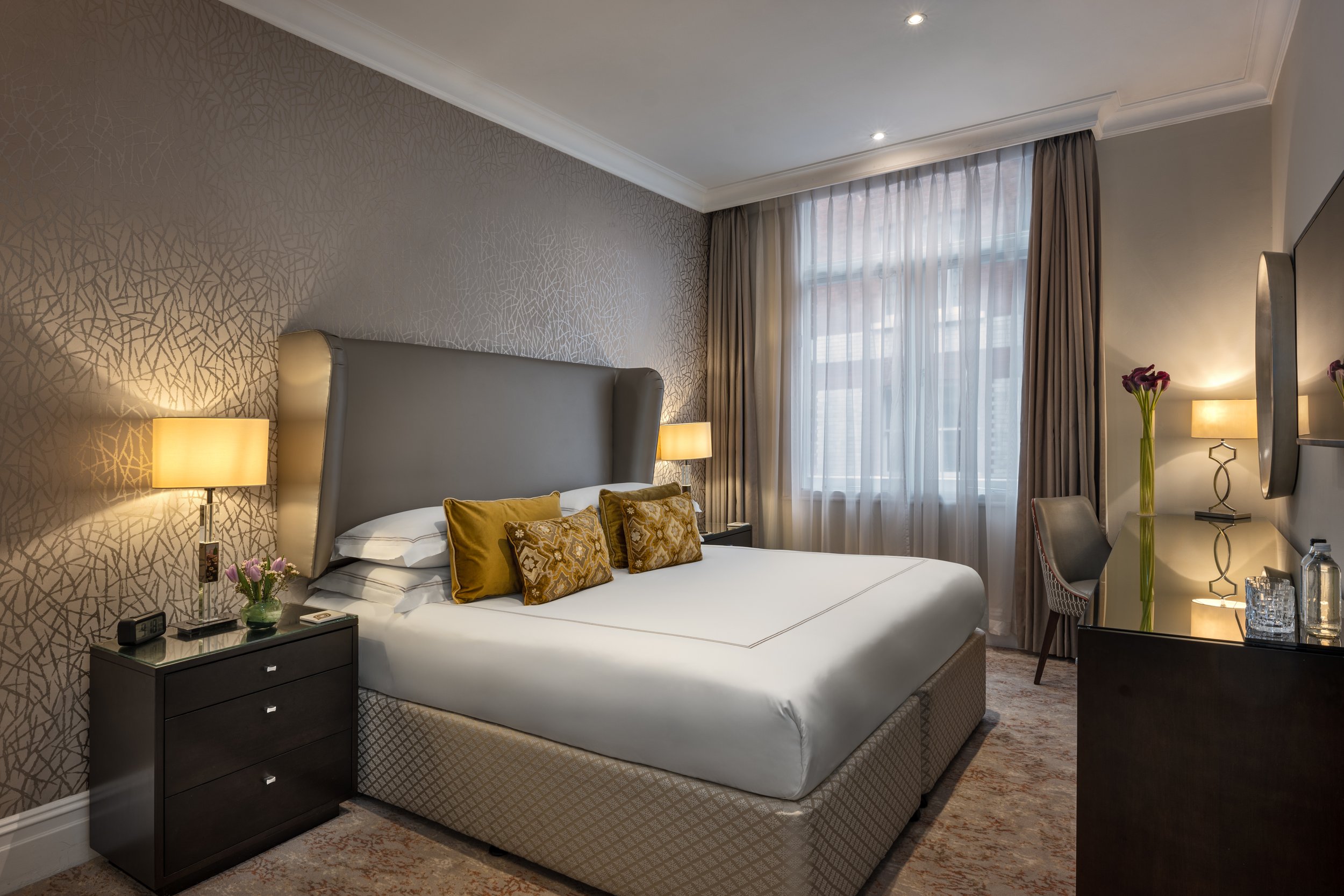 Falconers estate suite double bedroom luxury interior photographer London