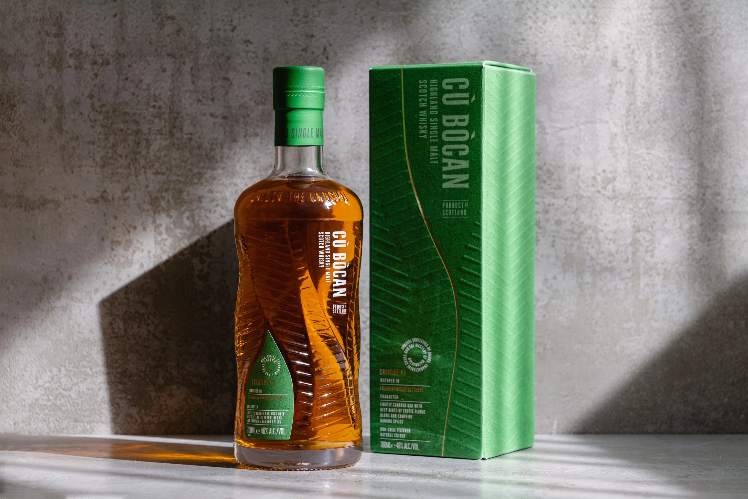 Cù Bòcan whisky Creation 5 smoky Highland product lifestyle photography
