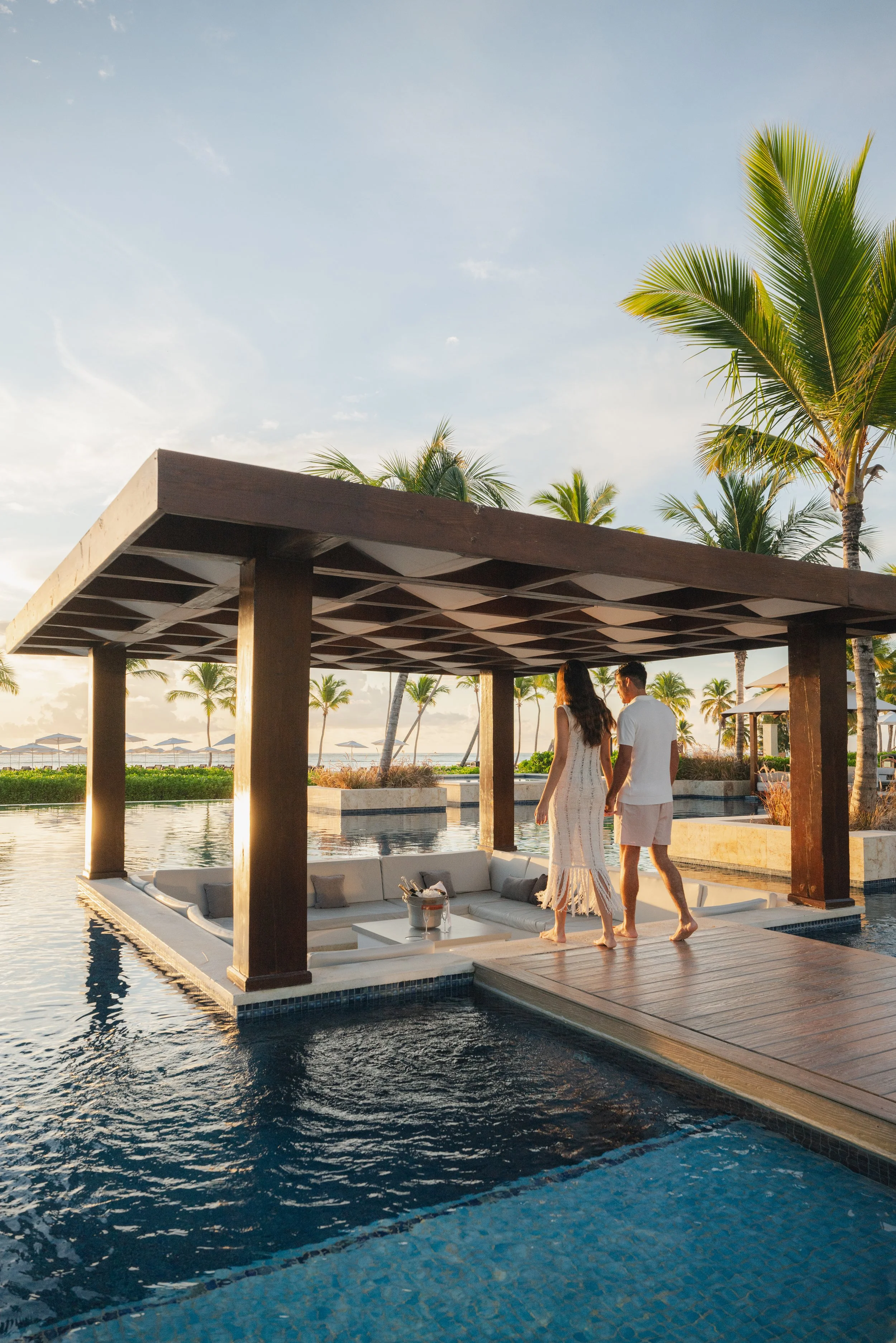 Hyatt Zilara Cap Cana poolside lifestyle campaign photography