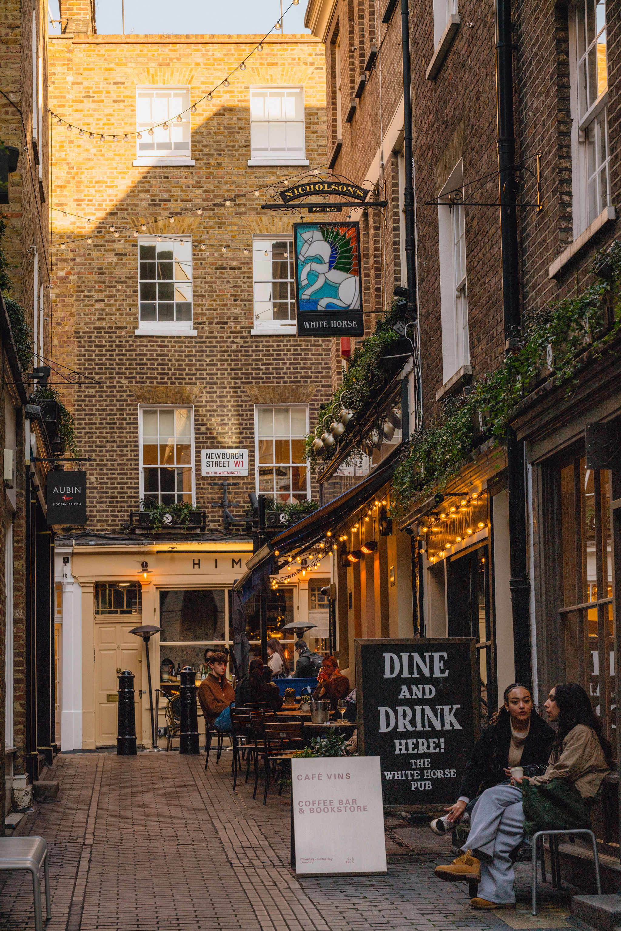 Soho London evening dining, lifestyle photography