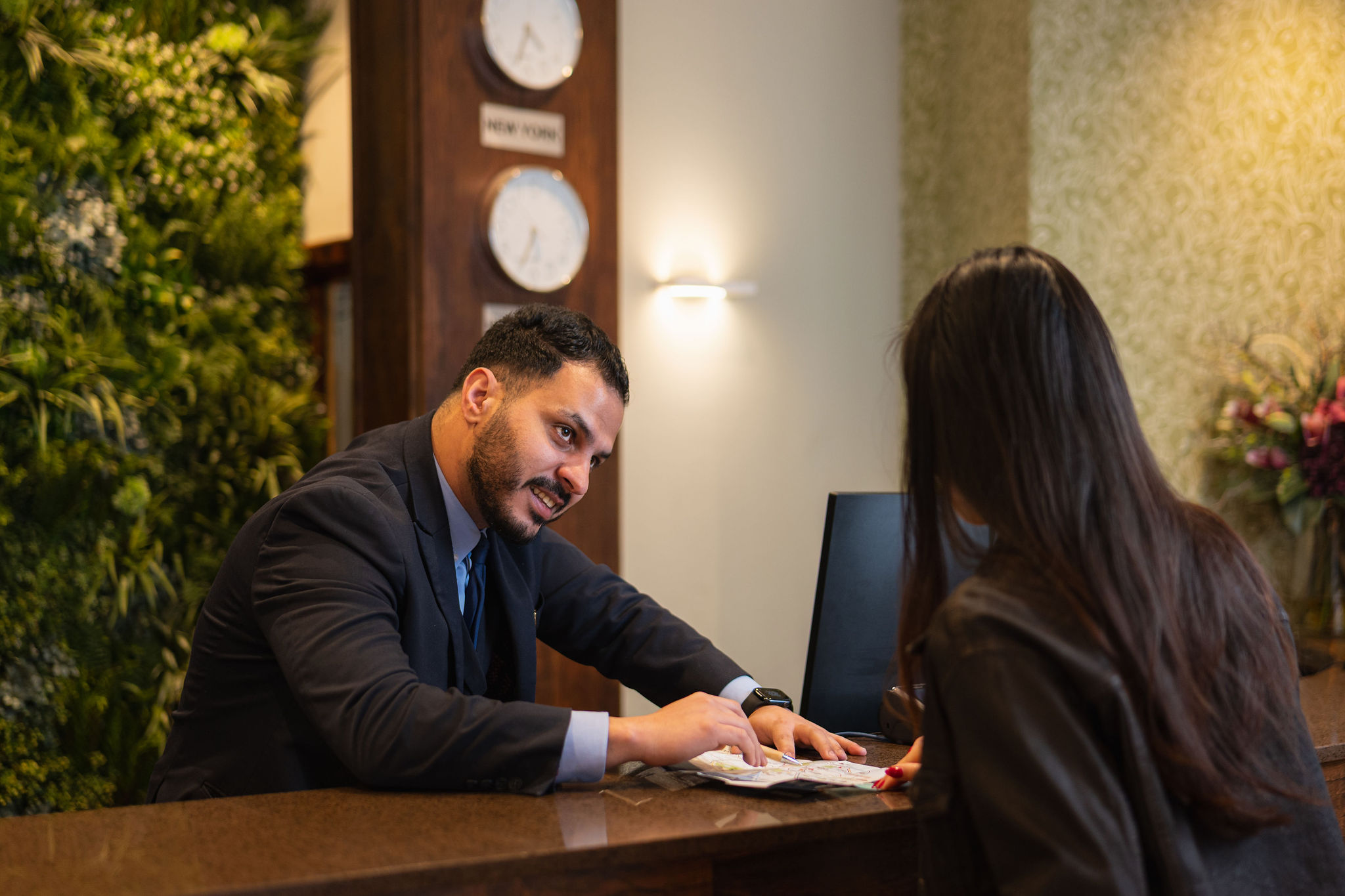 Hotel waiter team candid London