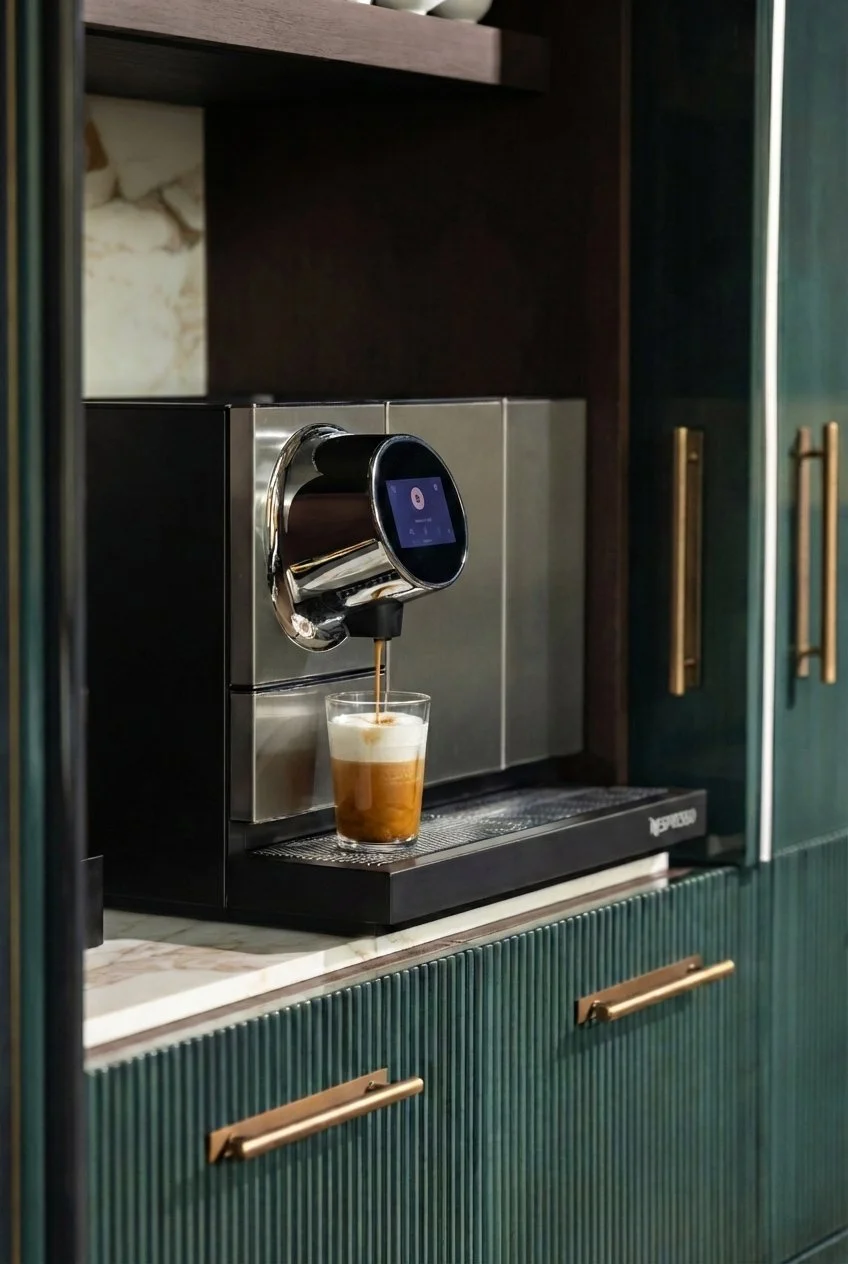 Nespresso coffee pour luxury hotel lifestyle photography London