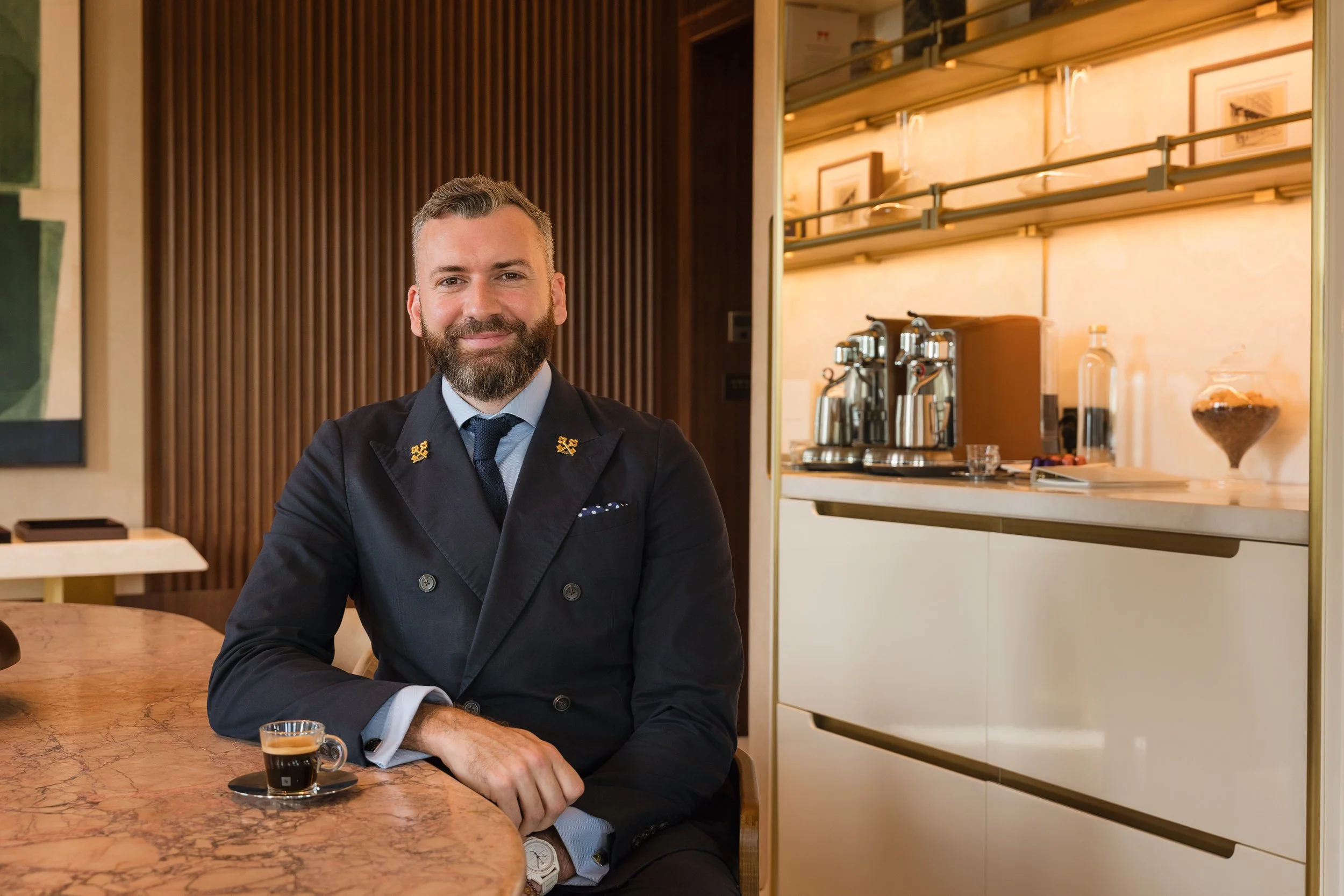 Nespresso luxury hospitality photography Chancery Rosewood suite