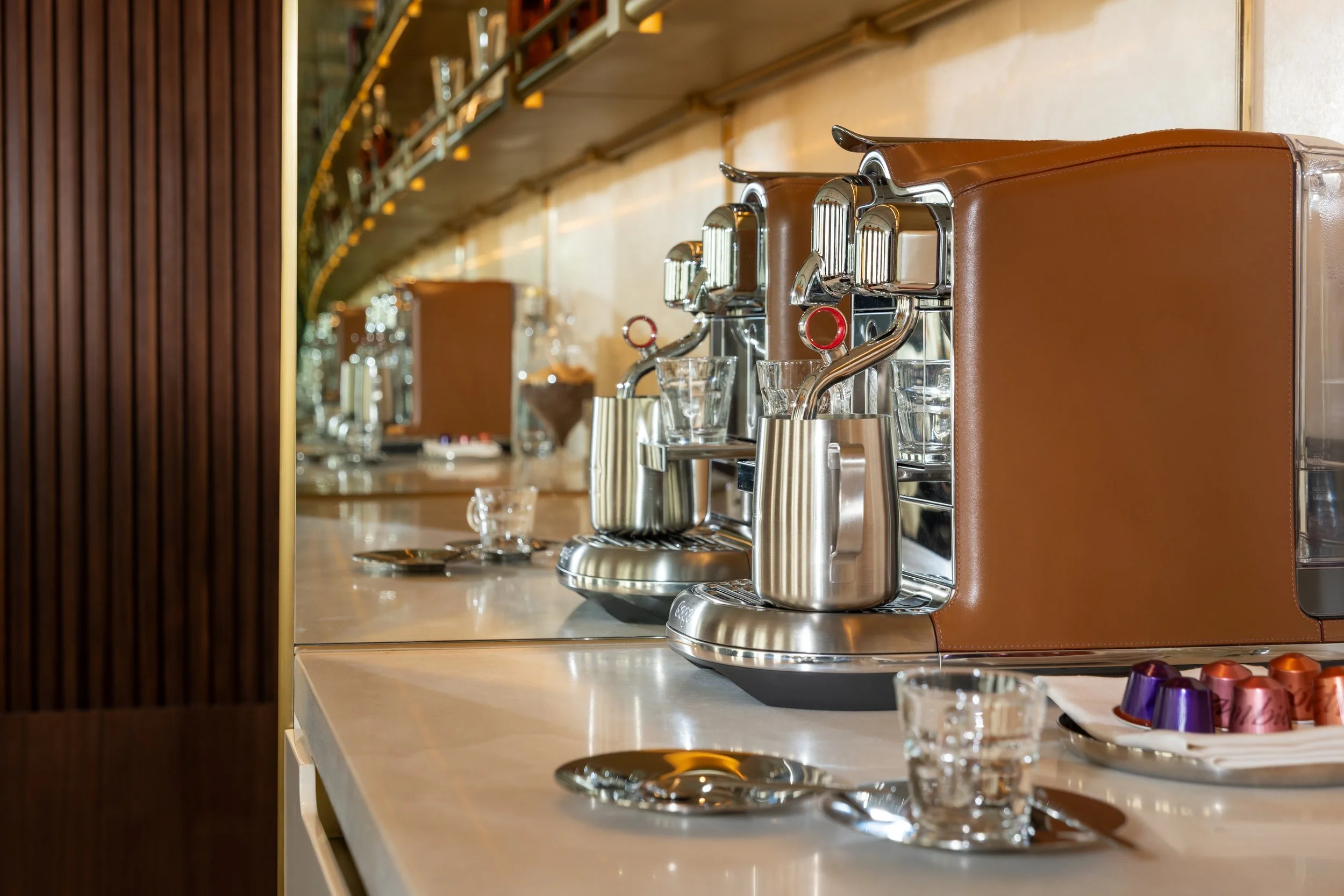 Nespresso hotel suite coffee ritual photography London