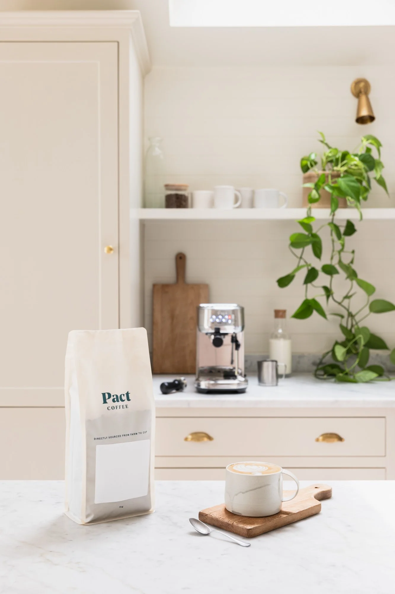 Pact Coffee product photography styled