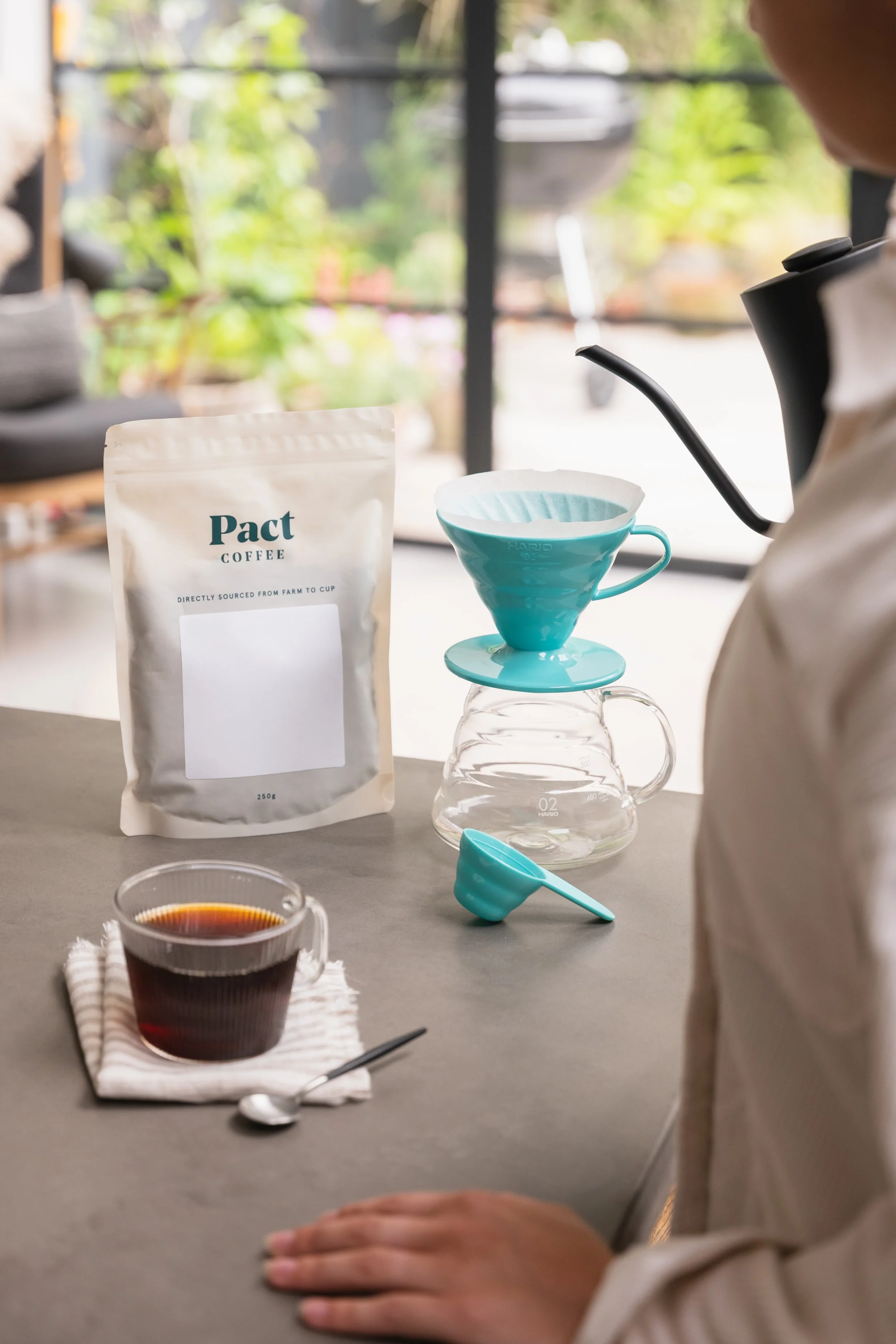 Pact Coffee brand packaging photography