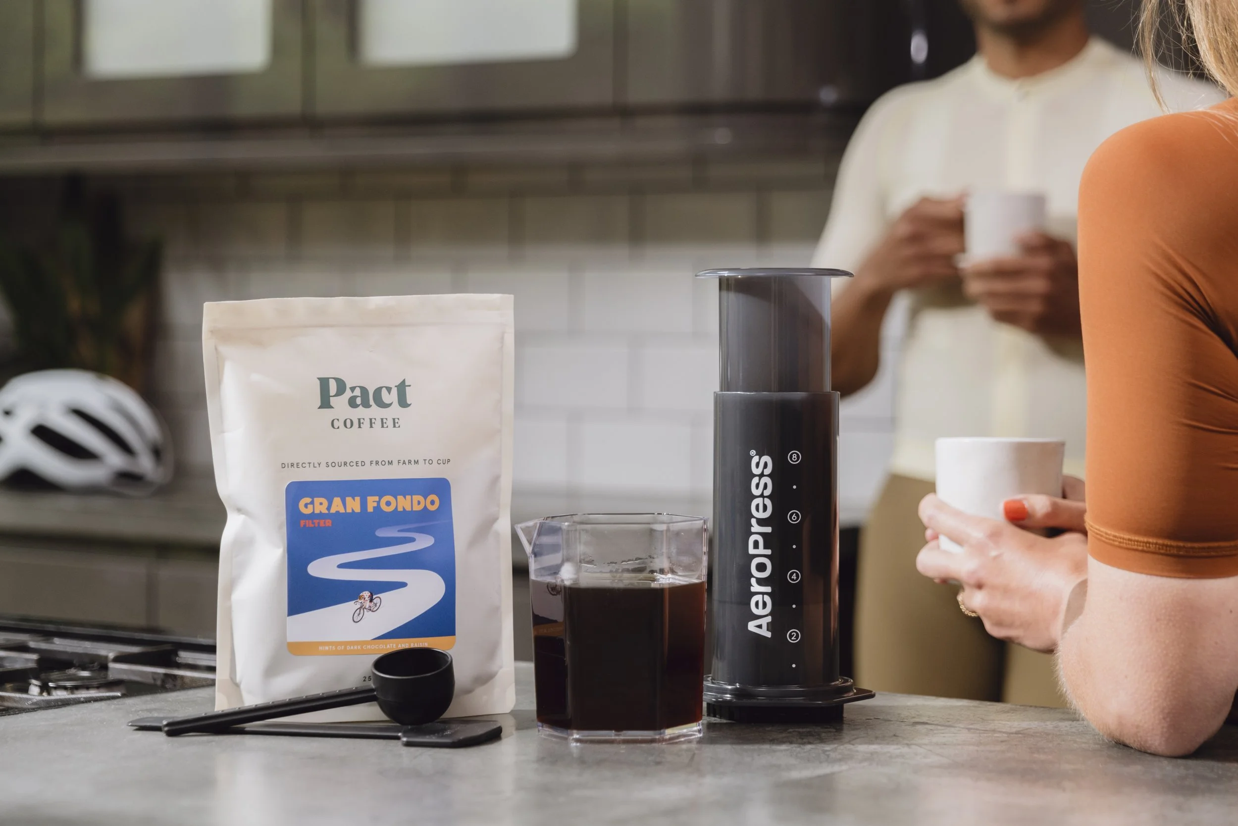 Pact Coffee summer outdoor cycling brand photography