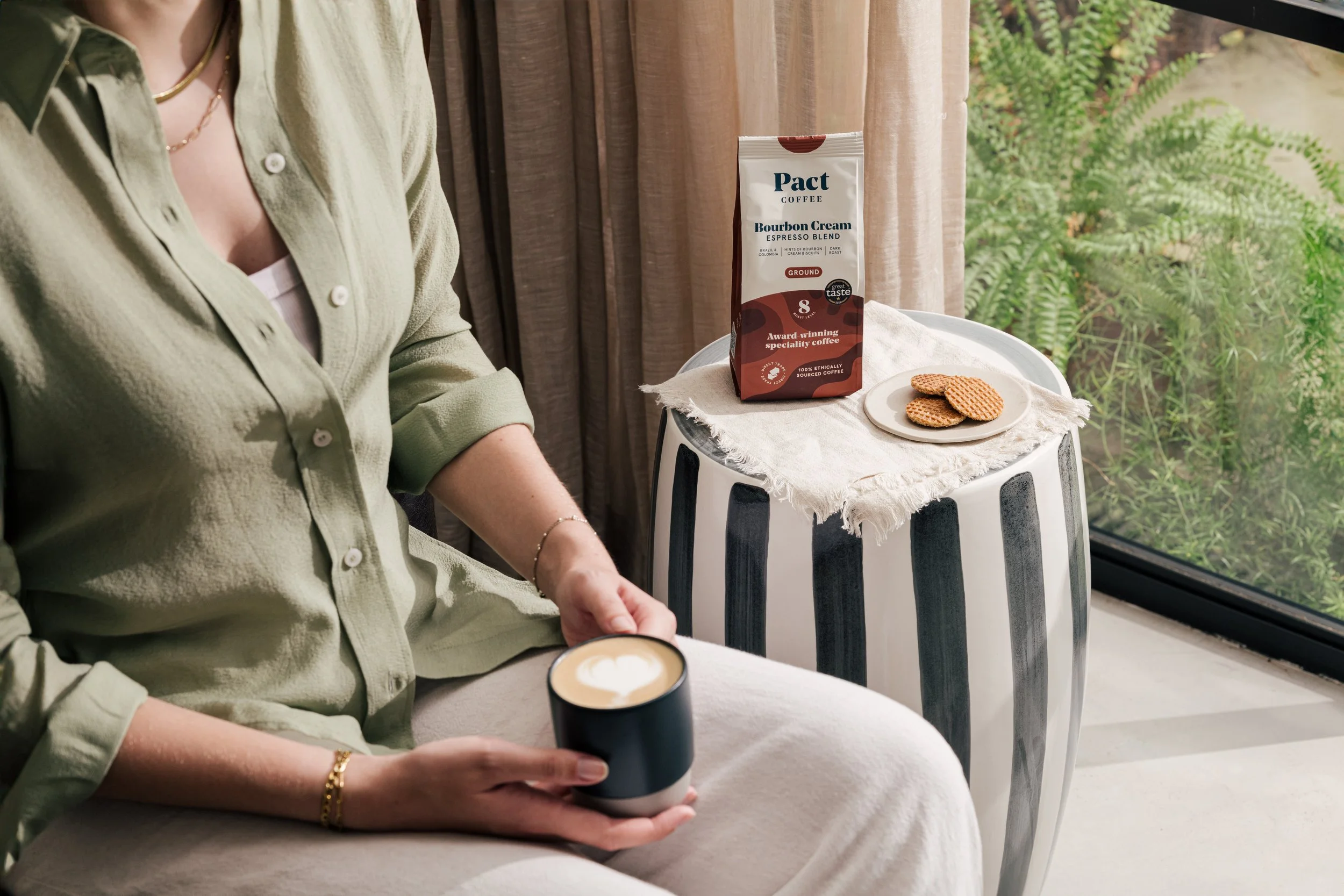 Pact Coffee summer lifestyle brand product photography, commercial photographer London