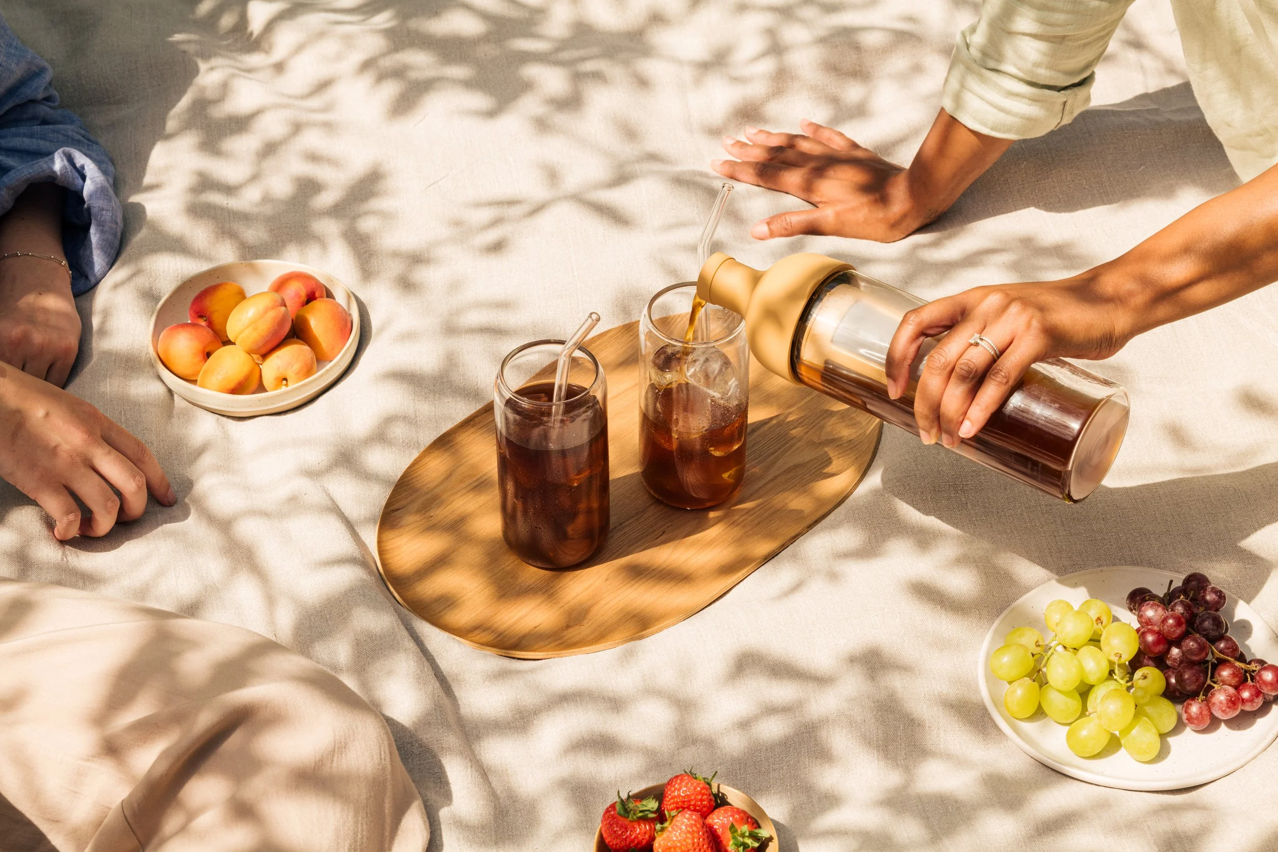 Pact Coffee summer drinks outdoor brand campaign photography