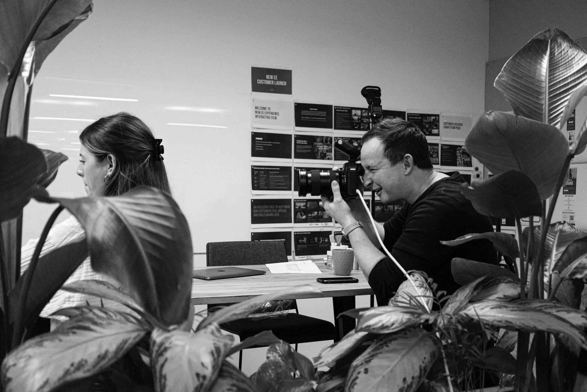 Behind the scenes — Sharp Electronics shoot, reviewing shots